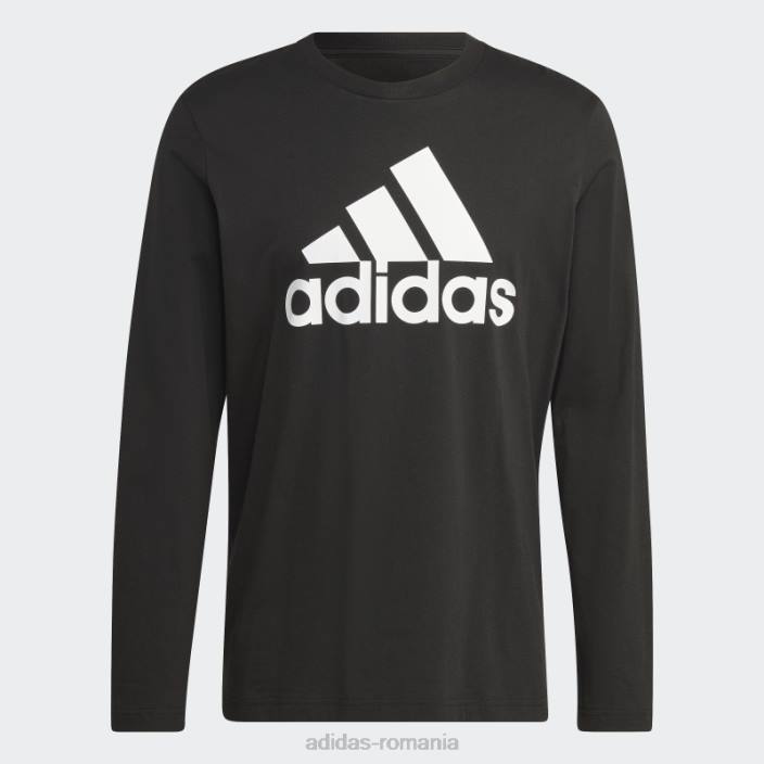 Adidas tricou cu mânecă lungă essentials negru bărbați negru 2JBN6085