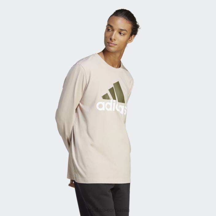 Adidas tricou cu mânecă lungă taupe essentials bărbați taupe 2JBN6196