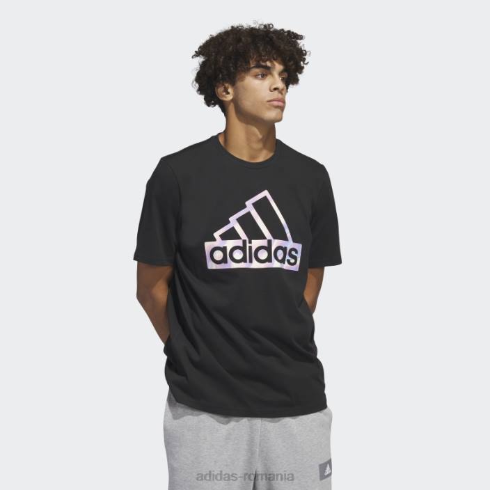 Adidas tricou elegant cu mânecă scurtă grafică future icons negru bărbați negru 2JBN5450
