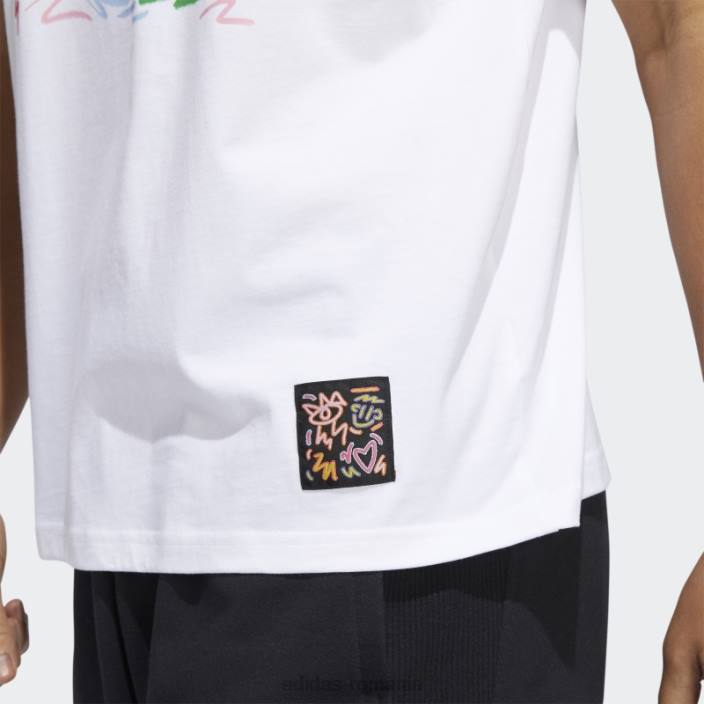 Adidas tricou elegant pride (neutru de gen) alb bărbați alb 2JBN6943