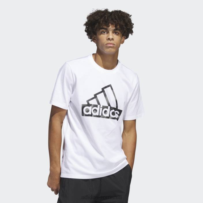 Adidas tricou grafic alb cu mânecă scurtă cu icoane viitoare bărbați alb 2JBN5777
