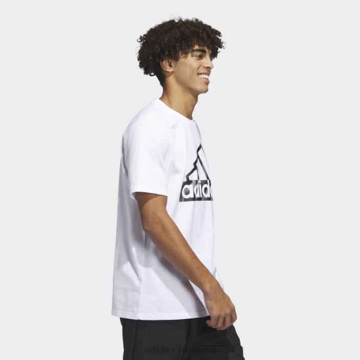 Adidas tricou grafic alb cu mânecă scurtă cu icoane viitoare bărbați alb 2JBN5777