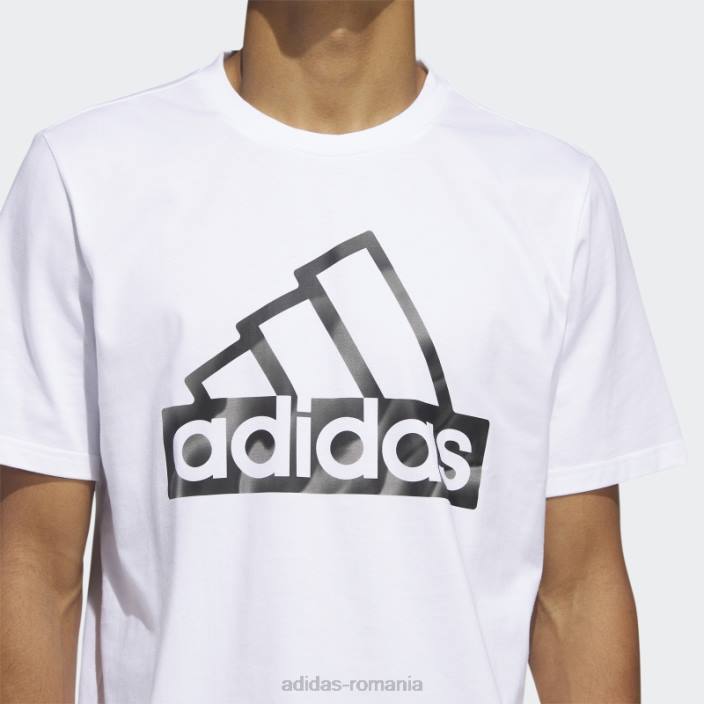 Adidas tricou grafic alb cu mânecă scurtă cu icoane viitoare bărbați alb 2JBN5777