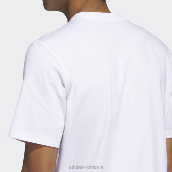 Adidas tricou grafic alb cu mânecă scurtă cu icoane viitoare bărbați alb 2JBN5777