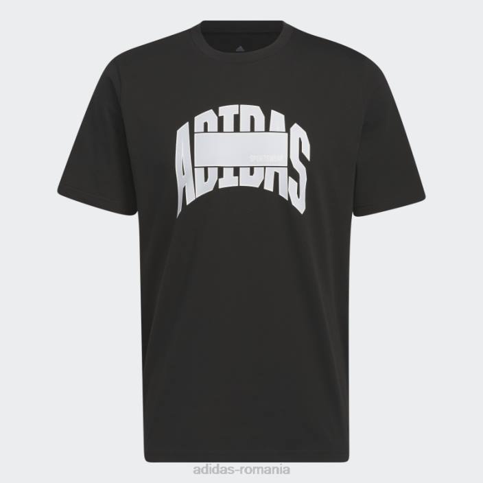 Adidas tricou grafic bloc de îmbrăcăminte sport negru fierbinte bărbați negru 2JBN5598
