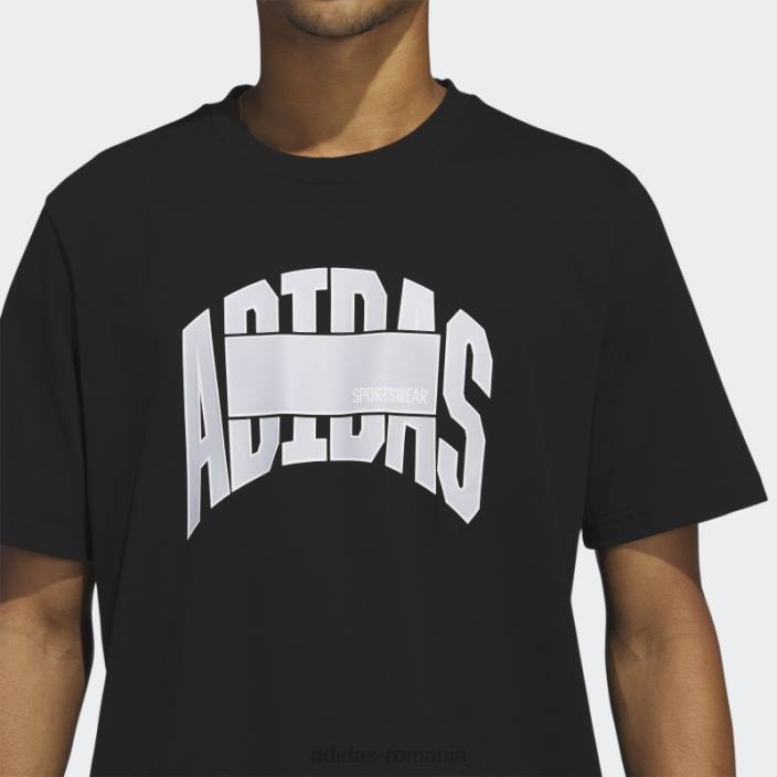Adidas tricou grafic bloc de îmbrăcăminte sport negru fierbinte bărbați negru 2JBN5598