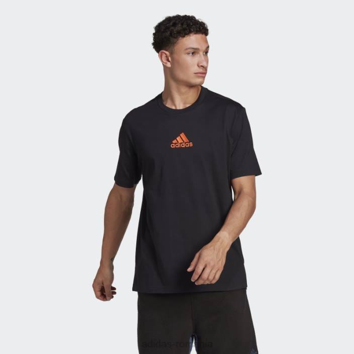 Adidas tricou grafic nature negru bărbați negru 2JBN6848