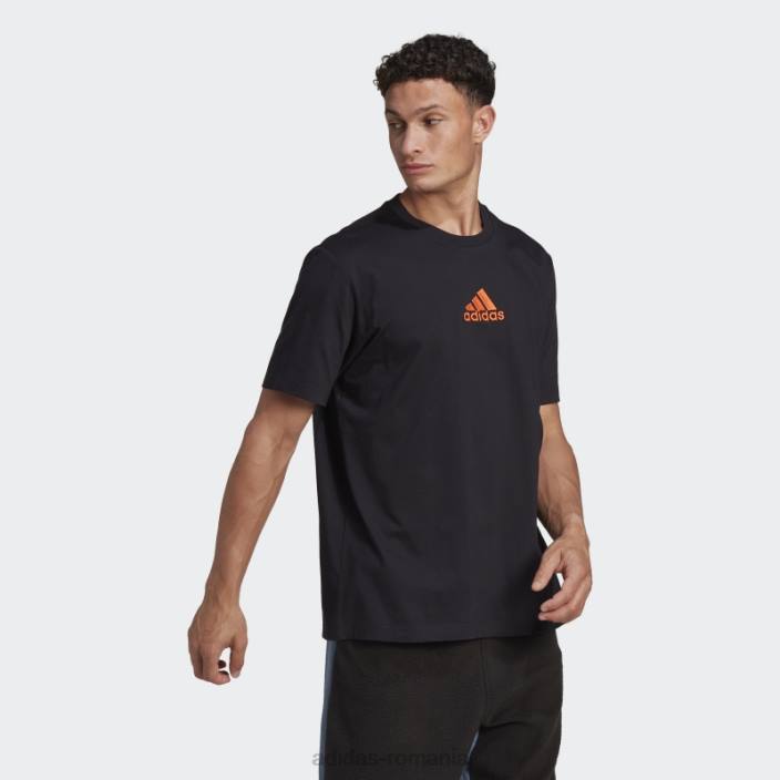 Adidas tricou grafic nature negru bărbați negru 2JBN6848