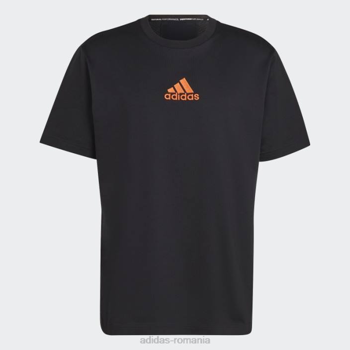 Adidas tricou grafic negru natura bărbați negru 2JBN15317