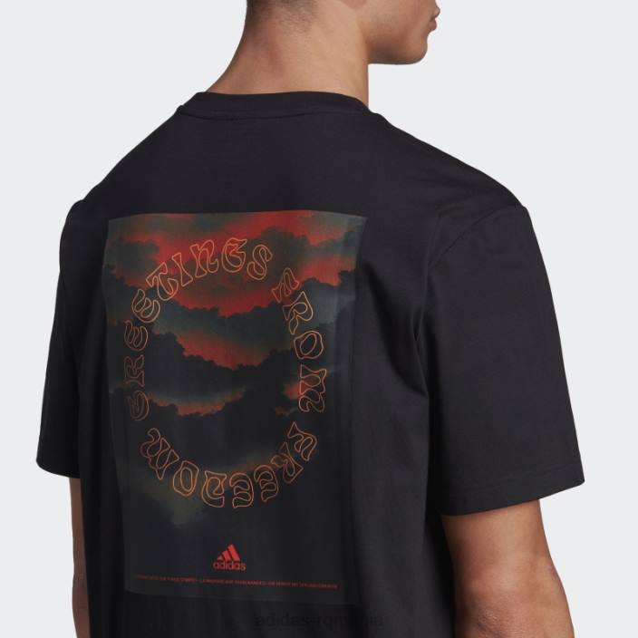 Adidas tricou grafic negru natura bărbați negru 2JBN15317