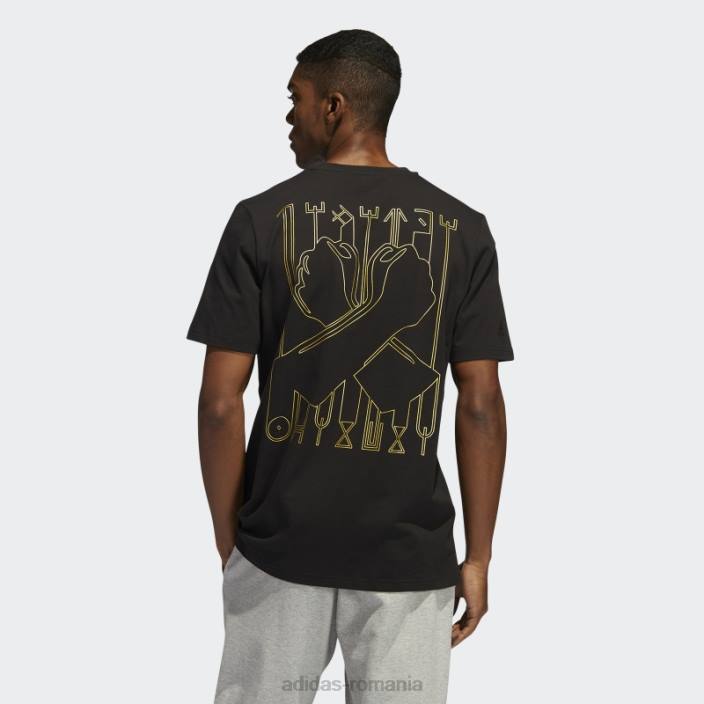 Adidas tricou grafic pantera neagră bărbați negru 2JBN7276