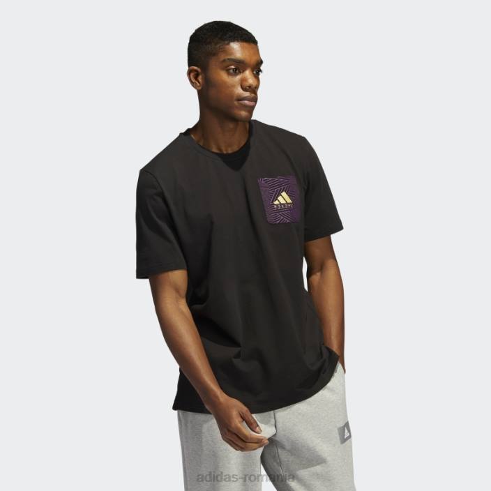 Adidas tricou grafic pantera neagră bărbați negru 2JBN7276