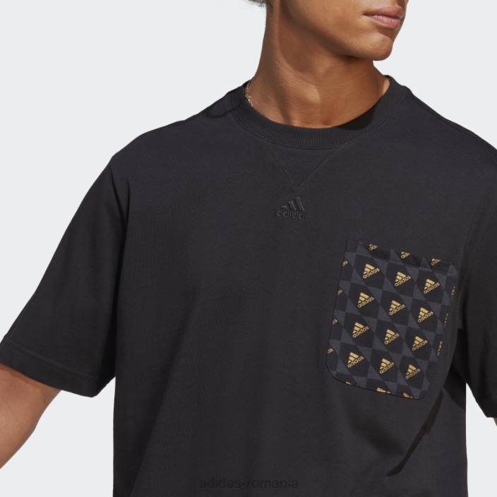 Adidas tricou negru all szn x logomania adidas bărbați negru 2JBN14469