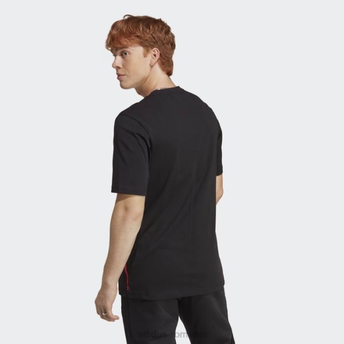 Adidas tricou negru colorblock bărbați negru/alb/rosu 2JBN14260
