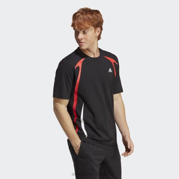 Adidas tricou negru colorblock bărbați negru/alb/rosu 2JBN14260