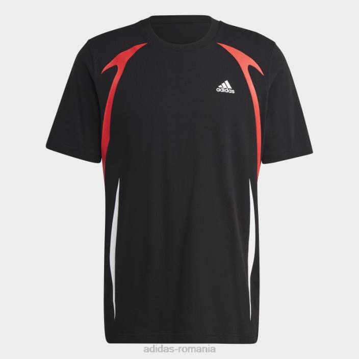 Adidas tricou negru colorblock bărbați negru/alb/rosu 2JBN14260