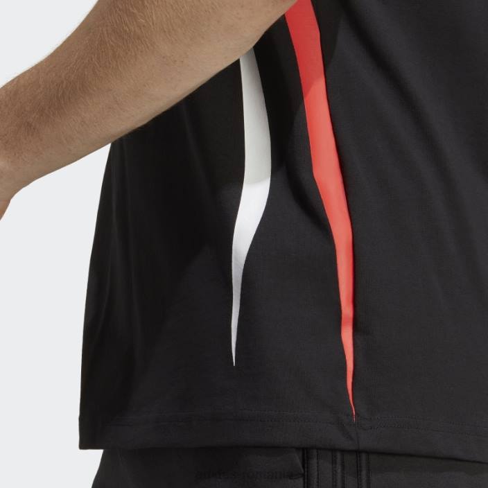Adidas tricou negru colorblock bărbați negru/alb/rosu 2JBN14260