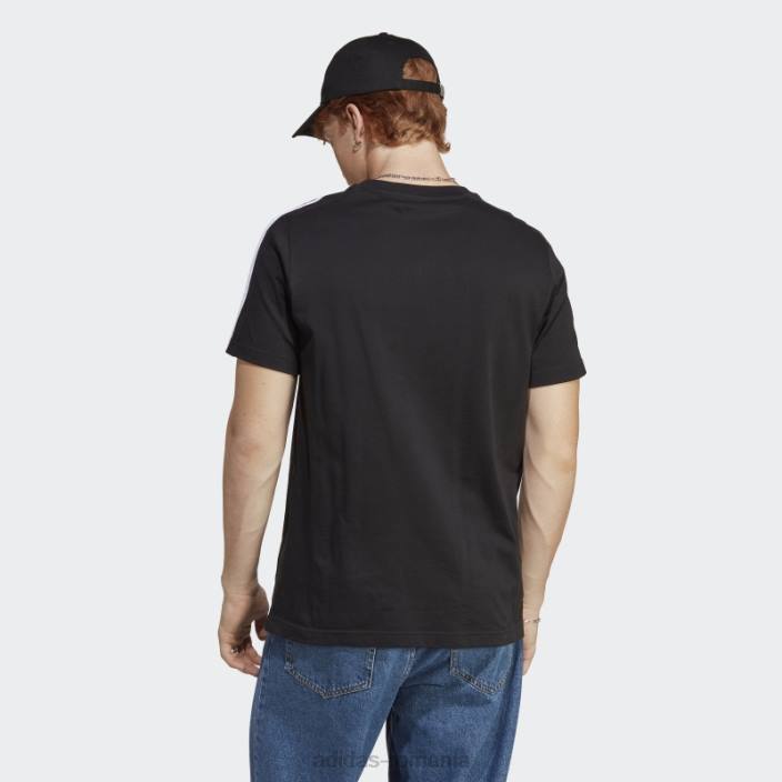 Adidas tricou negru cu 3 dungi din un singur tricou essentials bărbați alb negru 2JBN13271