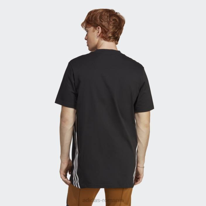 Adidas tricou negru cu 3 dungi icoane viitoare bărbați alb negru 2JBN872
