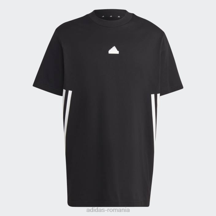 Adidas tricou negru cu 3 dungi icoane viitoare bărbați alb negru 2JBN872