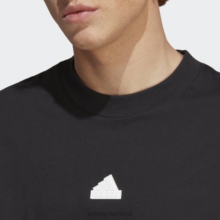 Adidas tricou negru cu 3 dungi icoane viitoare bărbați alb negru 2JBN872