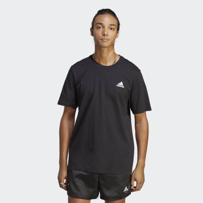 Adidas tricou negru cu logo mic brodat din un singur tricou essentials bărbați negru 2JBN14275