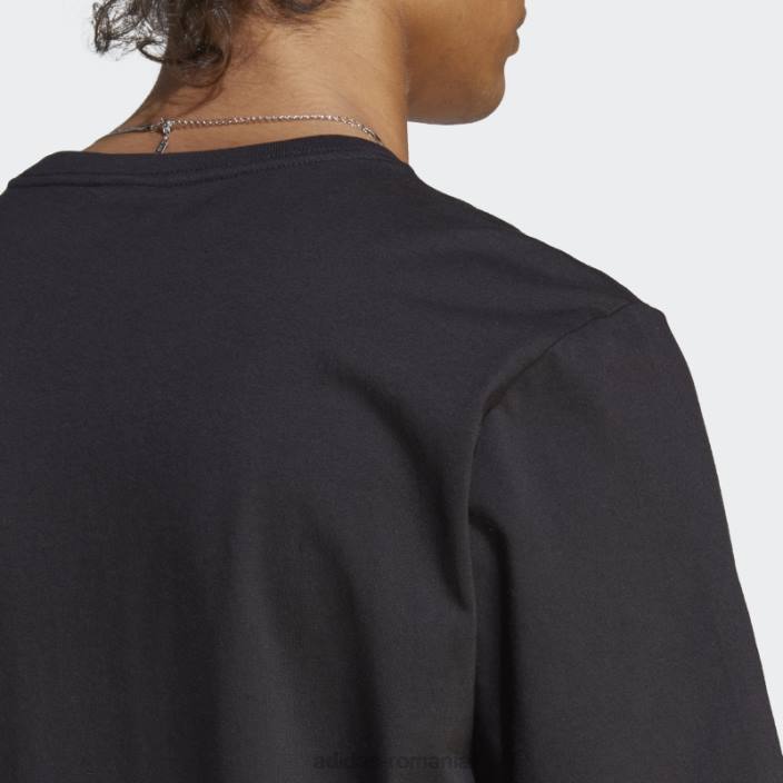 Adidas tricou negru cu logo mic brodat din un singur tricou essentials bărbați negru 2JBN14275