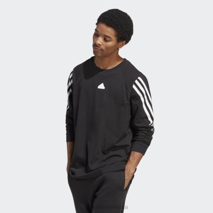 Adidas tricou negru cu mânecă lungă cu 3 dungi future icons bărbați negru 2JBN920