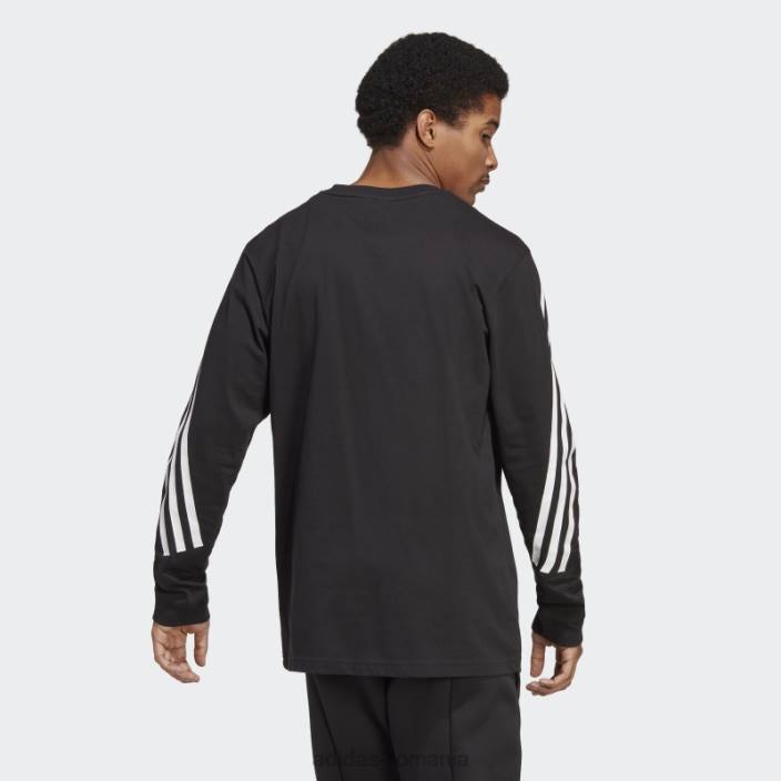 Adidas tricou negru cu mânecă lungă cu 3 dungi future icons bărbați negru 2JBN920