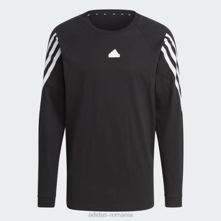 Adidas tricou negru cu mânecă lungă cu 3 dungi future icons bărbați negru 2JBN920