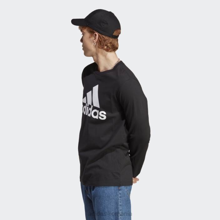 Adidas tricou negru cu mânecă lungă essentials bărbați negru 2JBN3629