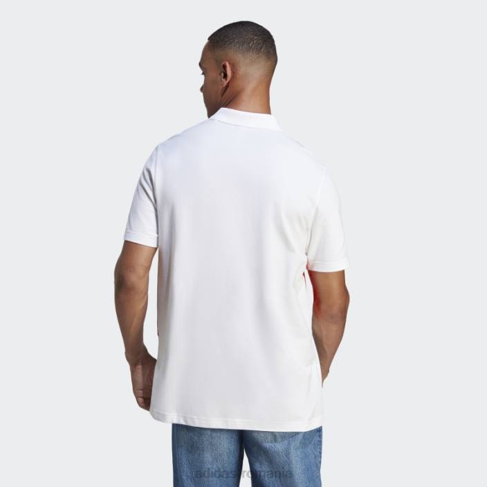 Adidas tricou polo colorblock alb bărbați alb/roșu/cerneală 2JBN14186