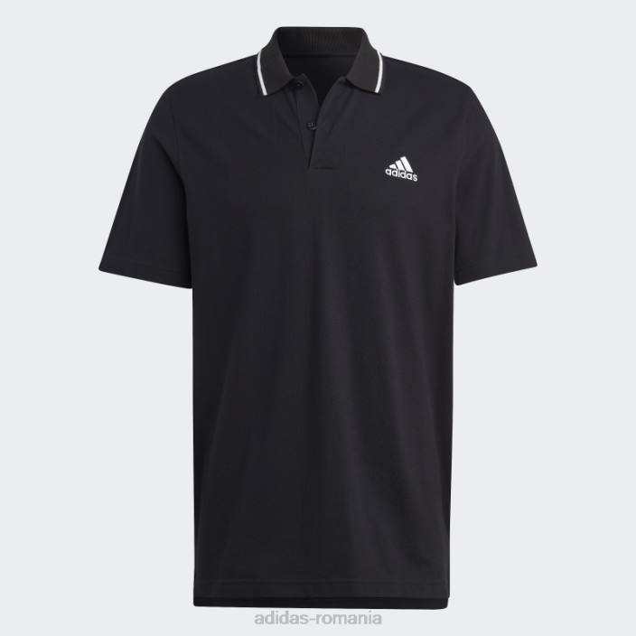 Adidas tricou polo cu logo mic piqué essentials negru bărbați negru 2JBN5414