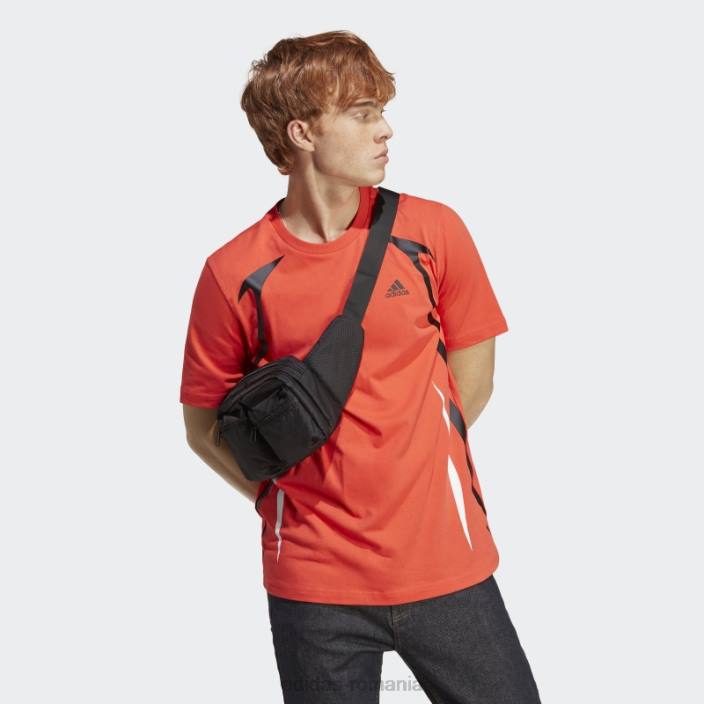 Adidas tricou roșu cu blocuri de culoare bărbați roșu/alb/negru 2JBN922