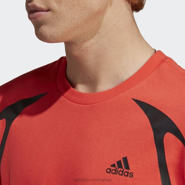 Adidas tricou roșu cu blocuri de culoare bărbați roșu/alb/negru 2JBN922