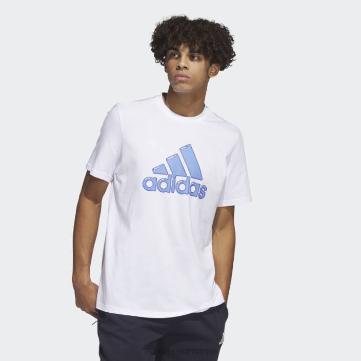Adidas umplutură stilou cu logo alb - tricou grafic adidas bărbați alb 2JBN5595