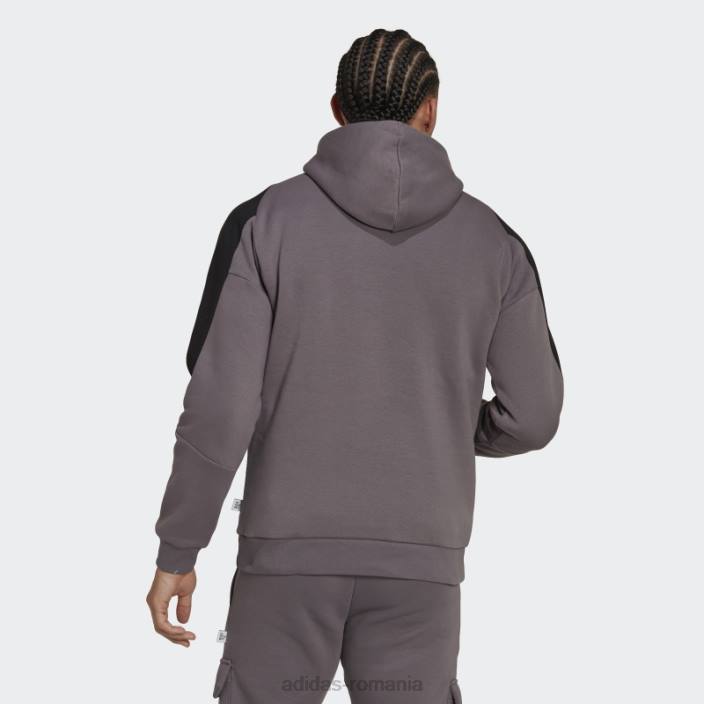 Adidas urme gri viitoare pictograme insignă brodat de sport fleece hanora bărbați urmă gri 2JBN14602