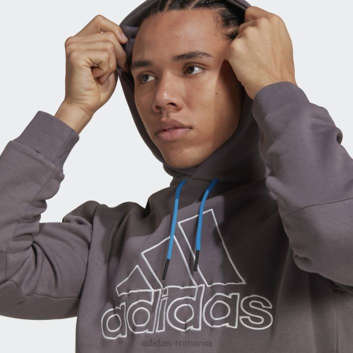 Adidas urme gri viitoare pictograme insignă brodat de sport fleece hanora bărbați urmă gri 2JBN14602