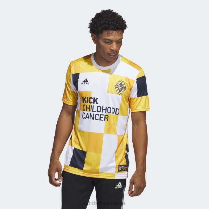 Adidas vancouver whitecaps fc kick copilărie cancer pre-meci tricou coll auriu bărbați coll gold/mls-vwh-s24 2JBN7184