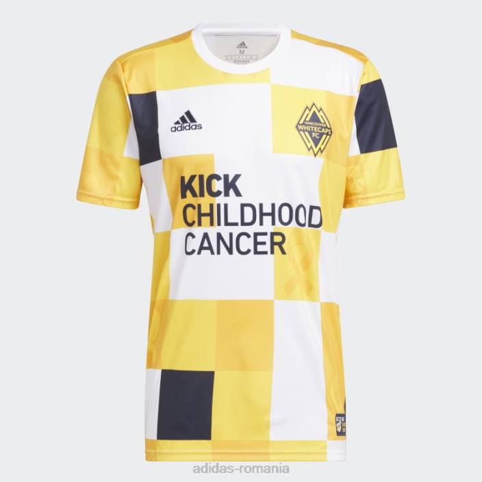 Adidas vancouver whitecaps fc kick copilărie cancer pre-meci tricou coll auriu bărbați coll gold/mls-vwh-s24 2JBN7184