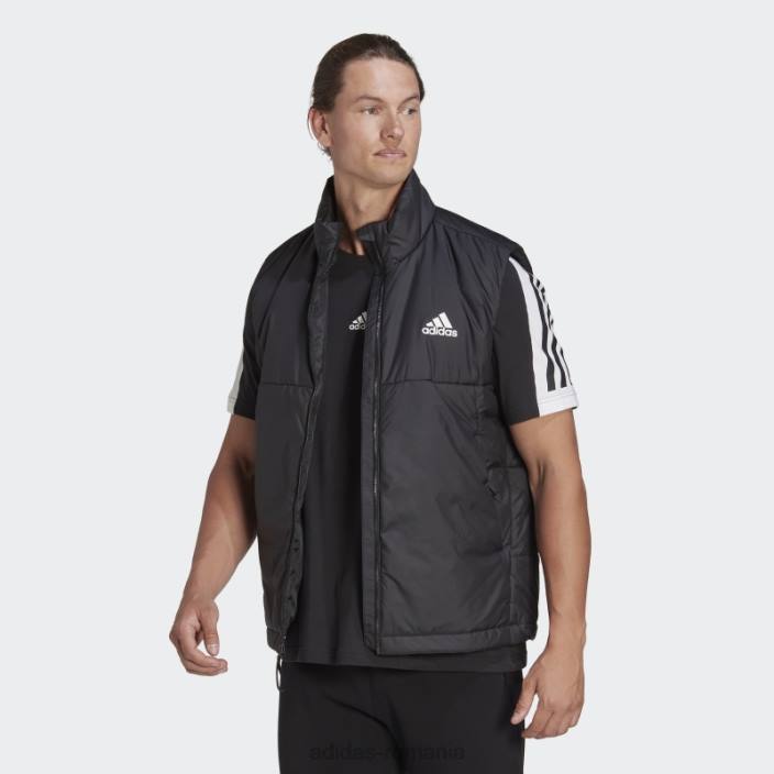 Adidas vestă izolată neagră cu 3 dungi adidas bărbați negru 2JBN5775