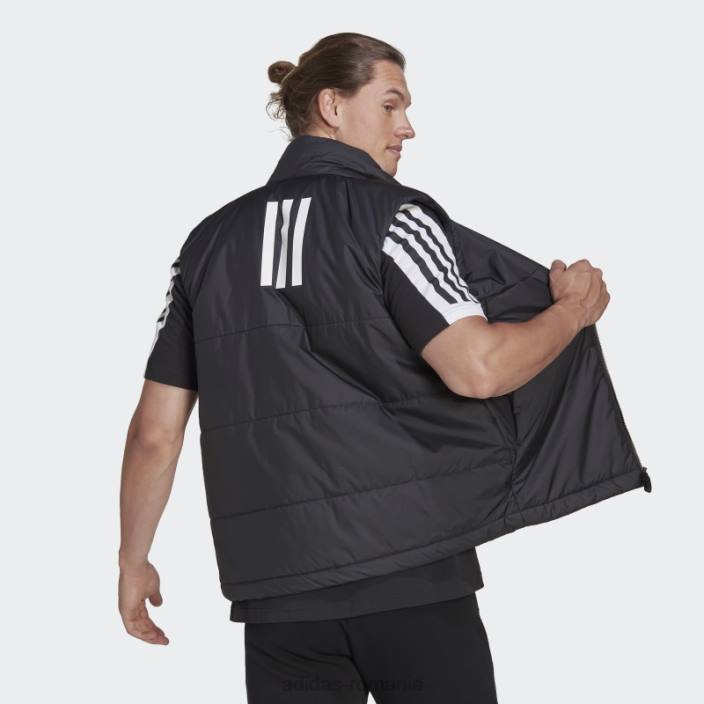 Adidas vestă izolată neagră cu 3 dungi adidas bărbați negru 2JBN5775
