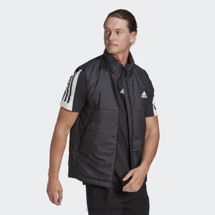 Adidas vestă izolată neagră cu 3 dungi adidas bărbați negru 2JBN5775