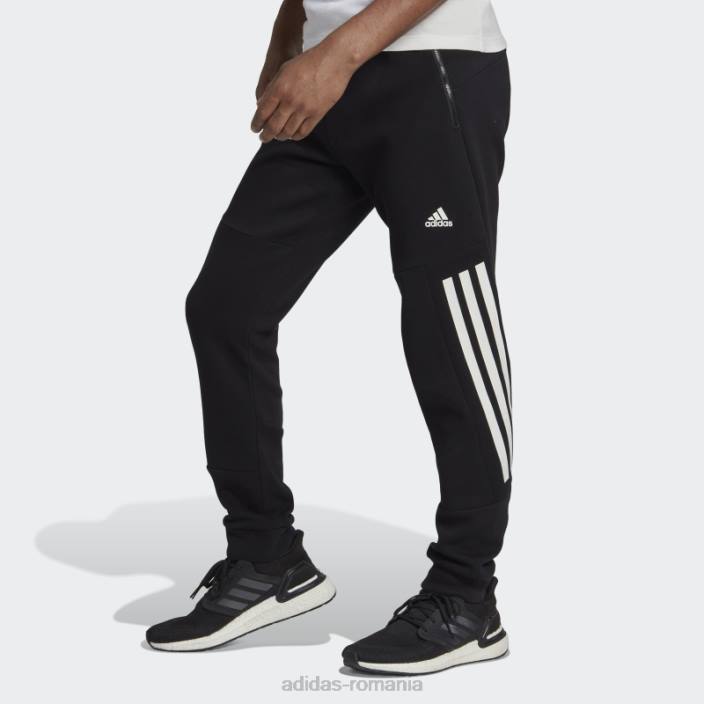 Adidas viitor iconi pantaloni 3 dungi negri bărbați negru 2JBN1322