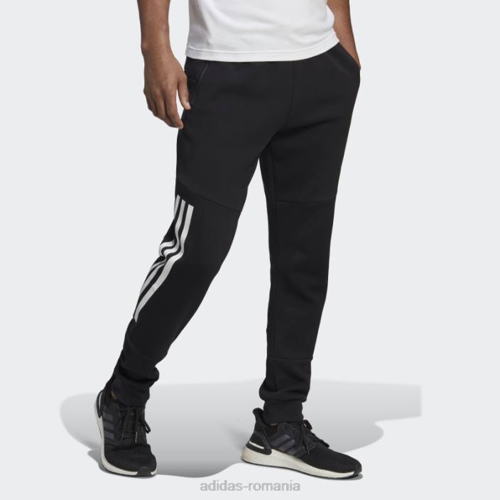 Adidas viitor iconi pantaloni 3 dungi negri bărbați negru 2JBN1322