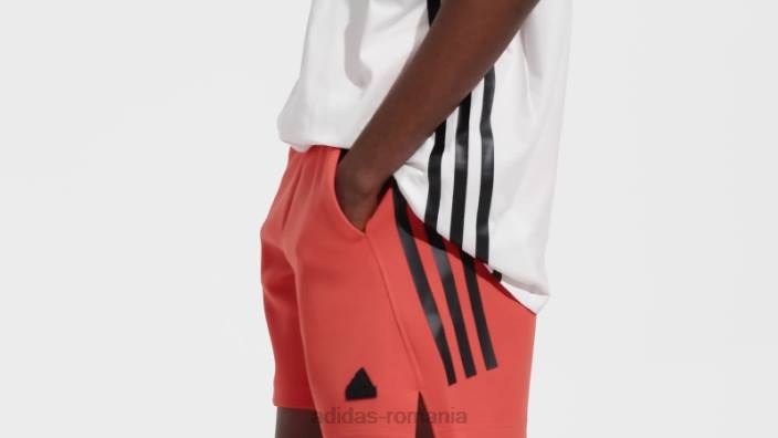 Adidas viitor iconi pantaloni scurți 3 dungi roșii bărbați roșu 2JBN5372