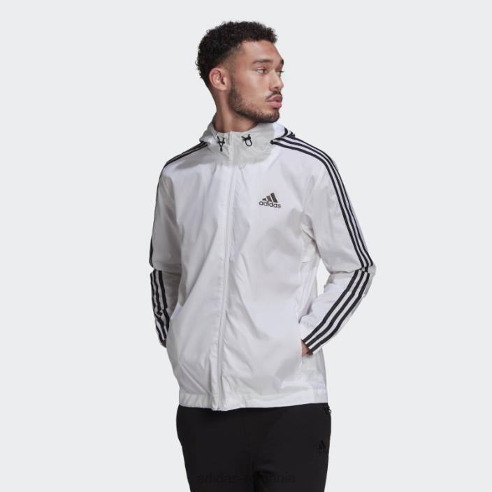 Adidas Blazer de vânt țesut cu 3 dungi alb essentials bărbați alb negru 2JBN6527