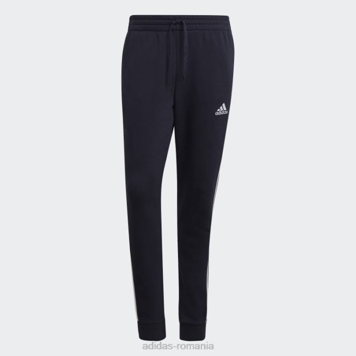 Adidas Essentials French Terry Pantaloni cu manșete conice cu 3 dungi cerneală bărbați cerneală/alb 2JBN6092