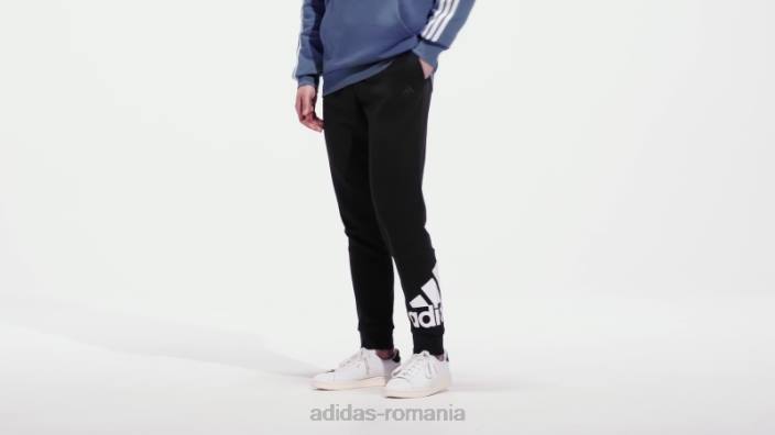 Adidas pantaloni cu logo-ul cu manșetă conică de țesătură franceză essentials cerneală bărbați cerneală/alb 2JBN6956
