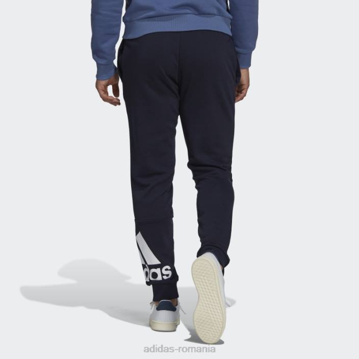 Adidas pantaloni cu logo-ul cu manșetă conică de țesătură franceză essentials cerneală bărbați cerneală/alb 2JBN6956